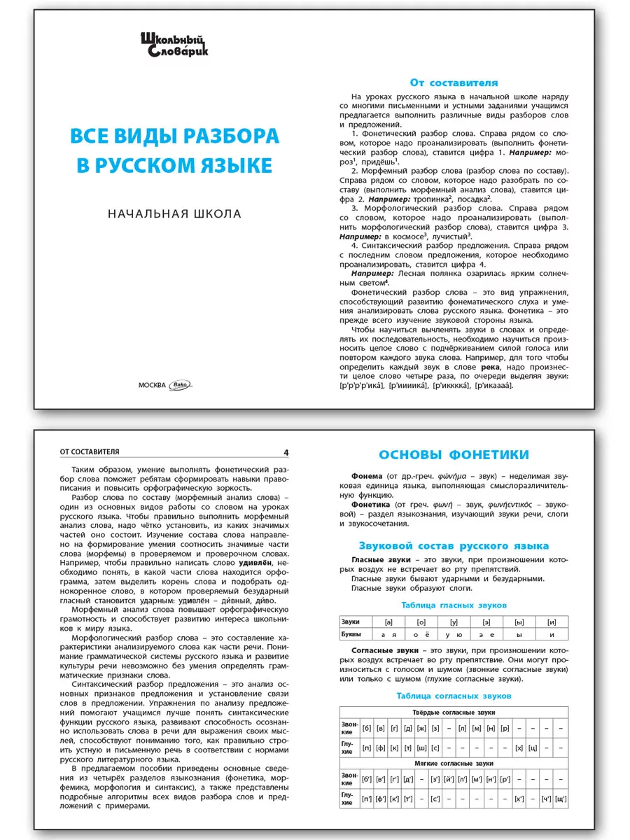 Все виды разбора в русском языке. 1-4 класс НОВЫЙ ФГОС ВАКО 195733810  купить за 226 ₽ в интернет-магазине Wildberries