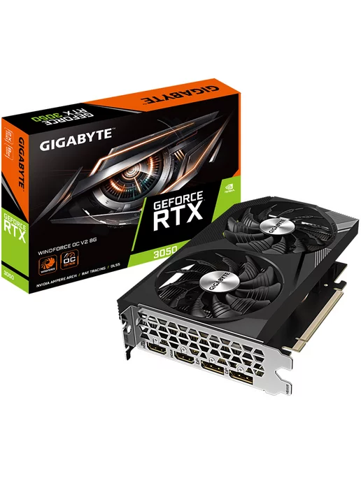 Gigabyte Видеокарта RTX 3050 8ГБ (GV-N3050WF2OCV2-8GD), 8 ГБ, фото 2