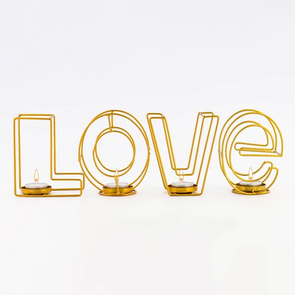 Подсвечник металлический настольный Love