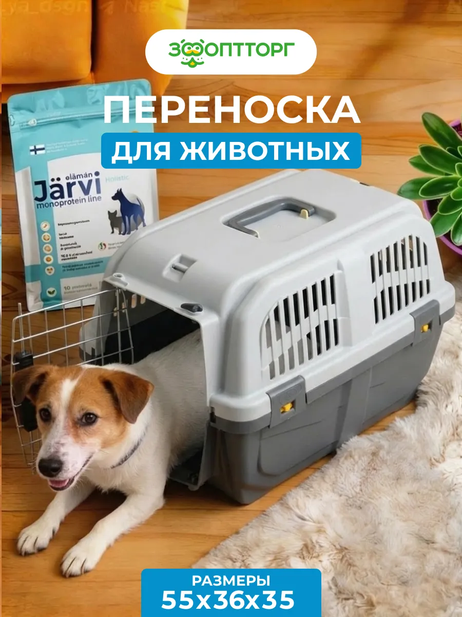 Пластиковая переноска для кошек и мелких собак с замком