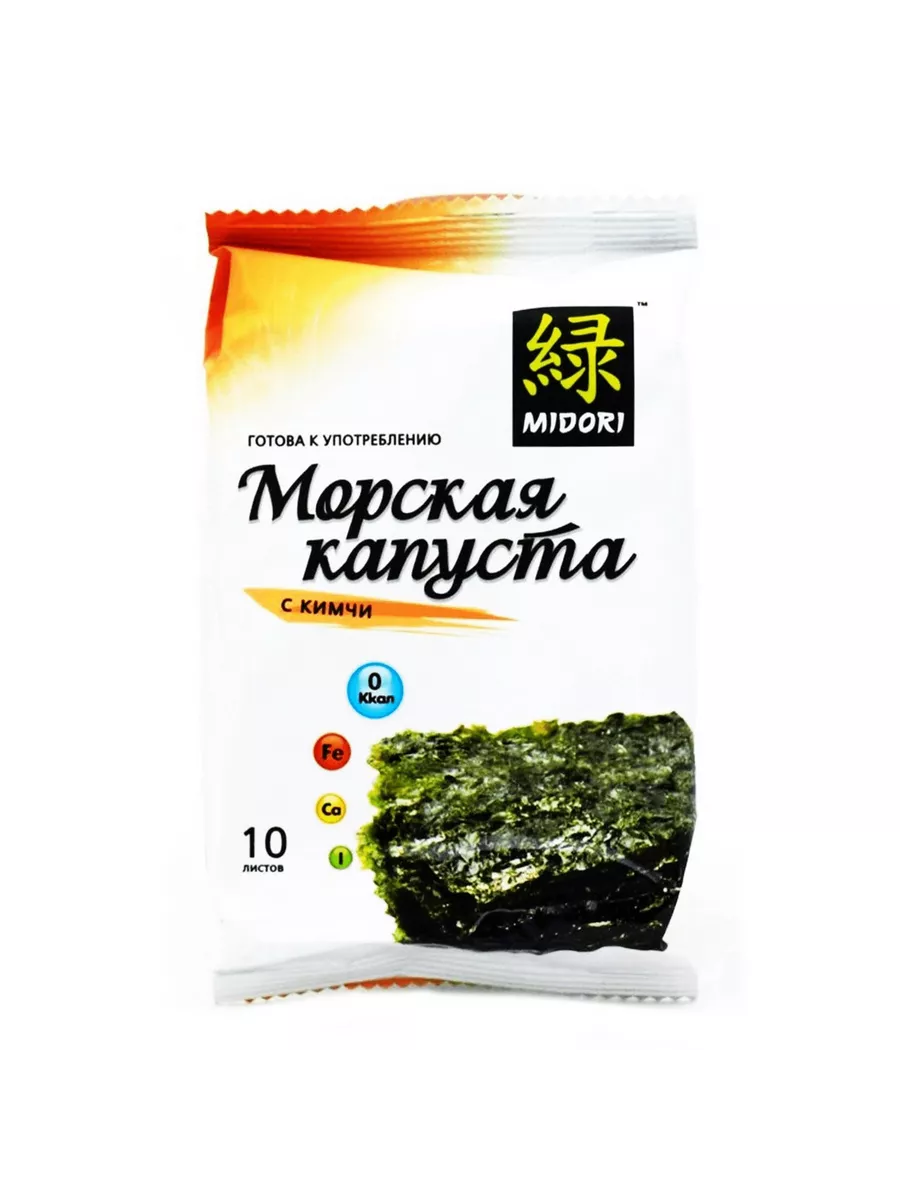 Морская капуста сушеная листы с кимчи 5 г (2 шт) Midori 195834415 купить за  509 ₽ в интернет-магазине Wildberries