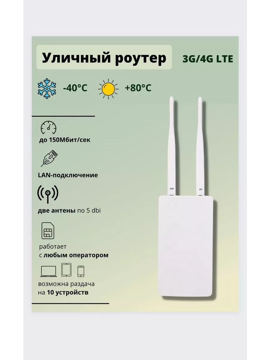 Street Router / Уличный роутер Wi-Fi для симкарты 3G 4G LTE CPE 195836584  купить за 3 366 ₽ в интернет-магазине Wildberries