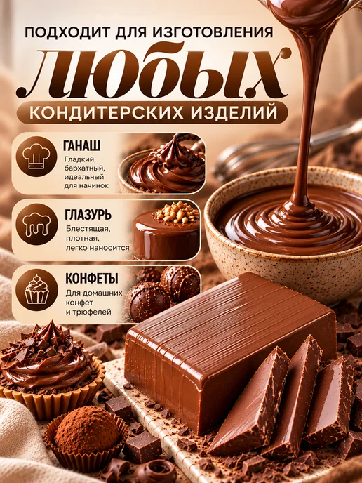 CHOCOART Шоколад Молочный Кондитерский 1кг, 1 кг, фото 4