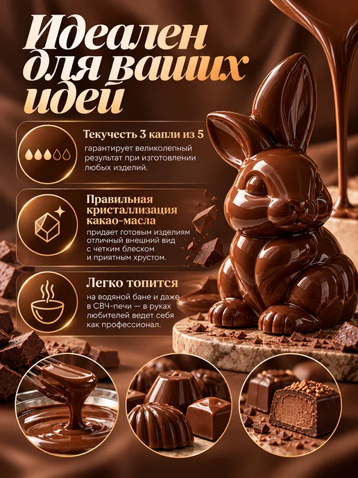 CHOCOART Шоколад Молочный Кондитерский 1кг, 1 кг, фото 6