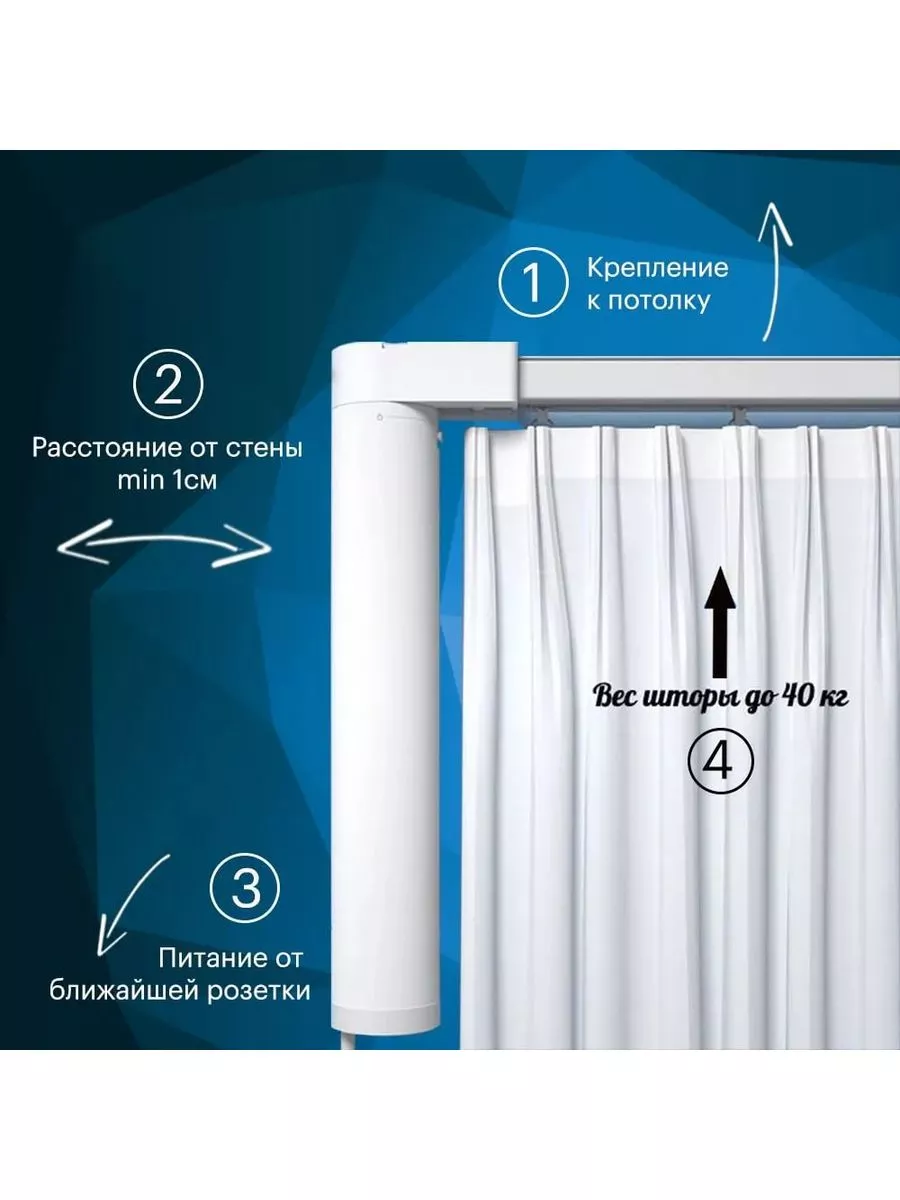 Электрокарниз для штор умный с Алисой 4,8 метров NordIce 195870463 купить  за 9 266 ₽ в интернет-магазине Wildberries