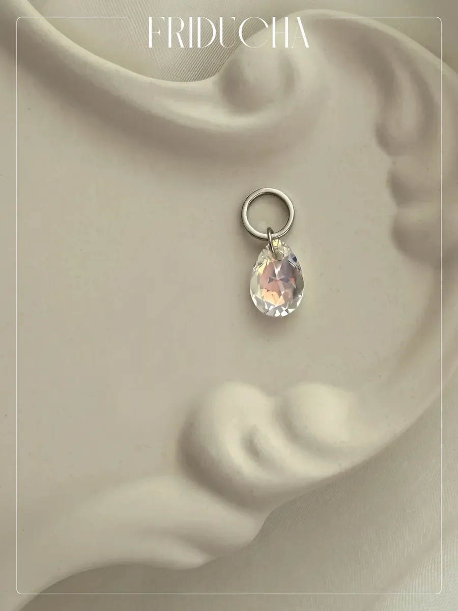 Подвеска Clara Luz Swarovski, Crystal AB, родий