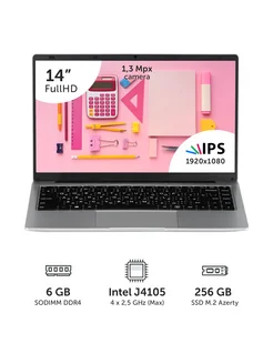 Ноутбук RB-1450 14" J4105 4x1.5GHz, 6Gb, 256Gb SSD Azerty 195943106 купить за 16 360 ₽ в интернет-магазине Wildberries