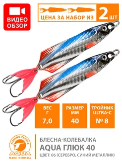 Блесна рыболовная Глюк 40mm 7g цвет 06 2шт Aqua 195946141 купить за 265 ₽ в интернет-магазине Wildberries