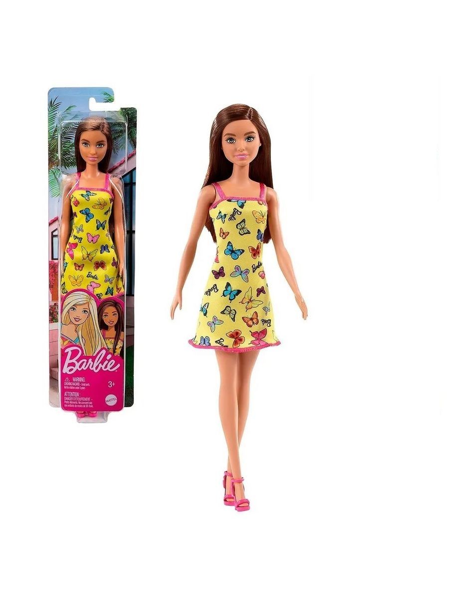 Барби в желтом платье Barbie 196024486 купить за 1 246 ₽ в  интернет-магазине Wildberries