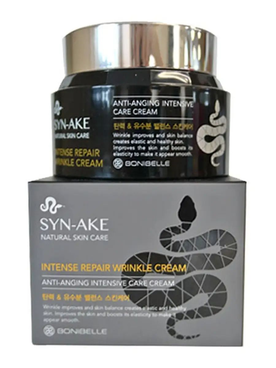 Корейский крем для лица syn ake. Syn-ake intense Repair Wrinkle Cream 80 мл. Bonibelle syn-ake intense Repair Wrinkle Cream, 80 мл. Крем с пептидом змеиного яда syn-ake intense Repair Wrinkle Cream Bonibelle 80мл. Крема для лица с пептидом змеиного яда - syn-ake intense Repair Wrinkle Cream[Bonibelle].