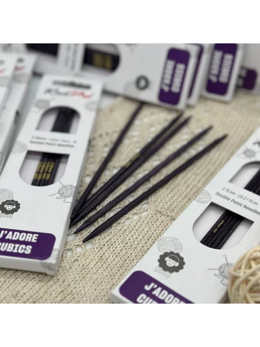 KnitPro Спицы чулочные Jadore Cubics длина 15 см, 3.75 мм, фиолетовый, фото 3