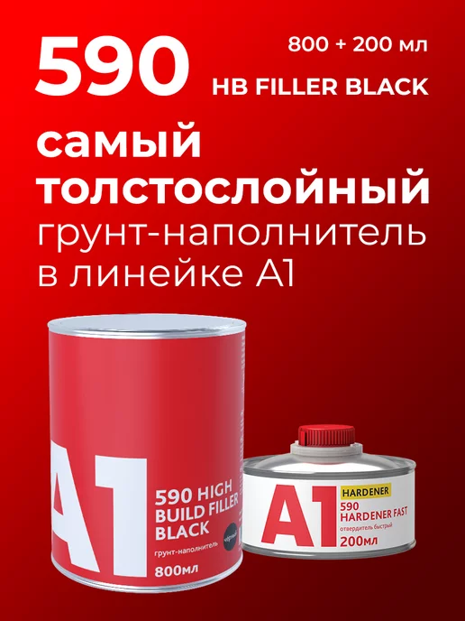 А1. Грунт для авто толстослойный 590 черный, черный