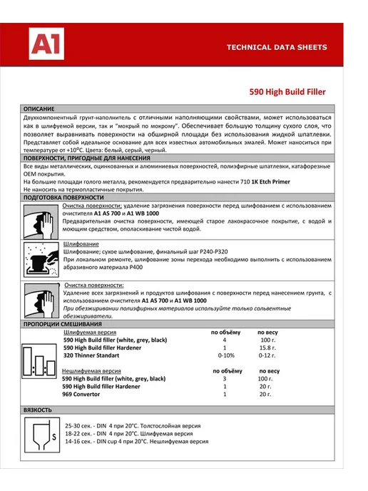 А1. Грунт для авто толстослойный 590 черный, черный, фото 6