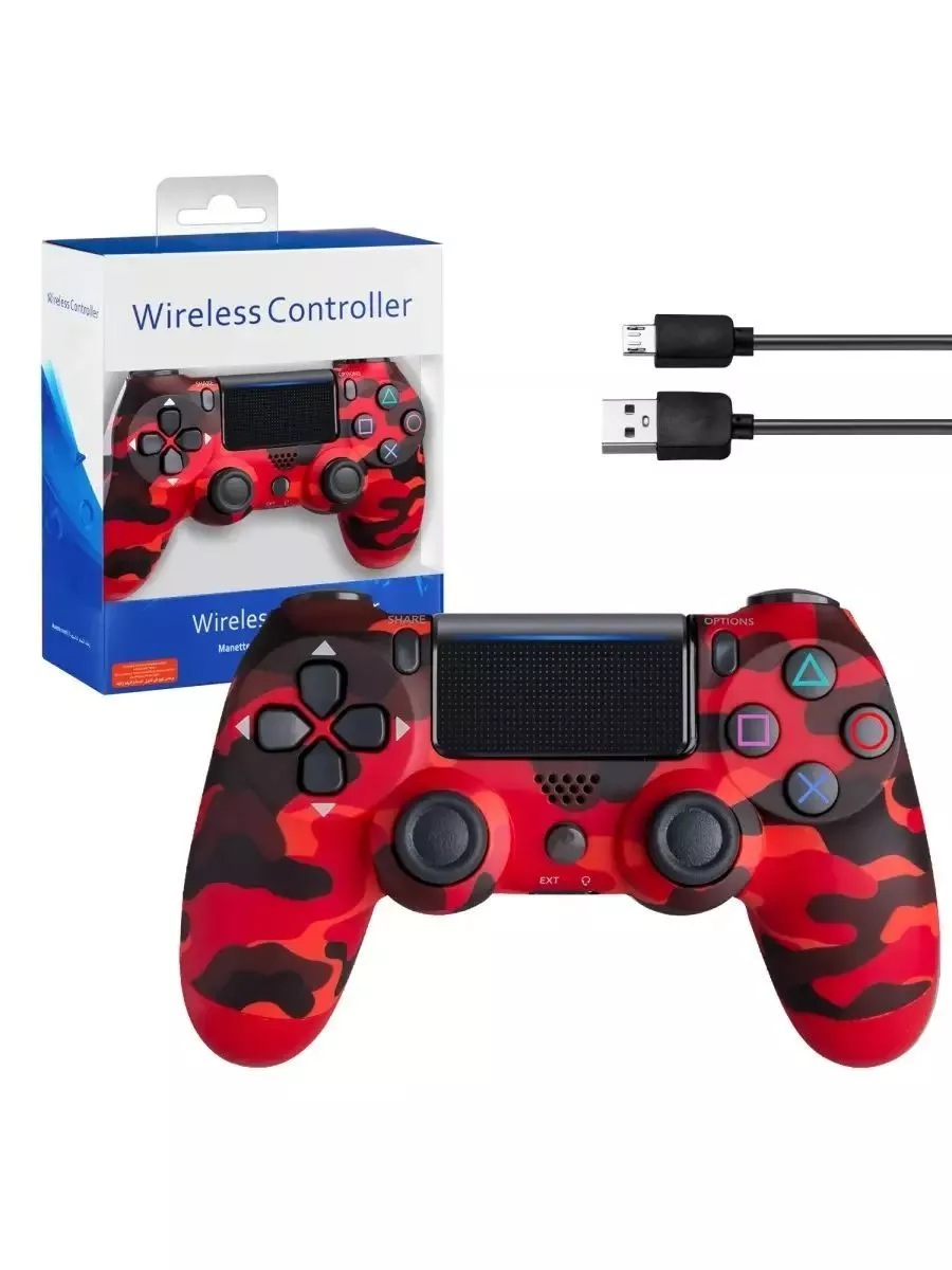 Джойстик PS4 DualShock беспроводной AA красный хаки Kj Store 196146332  купить за 1 620 ₽ в интернет-магазине Wildberries