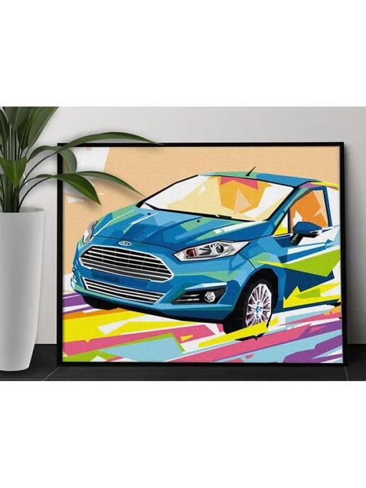 Живопись по номерам Картина по номерам Форд поп арт Машина Автомобиль Ford, вариант, фото 2