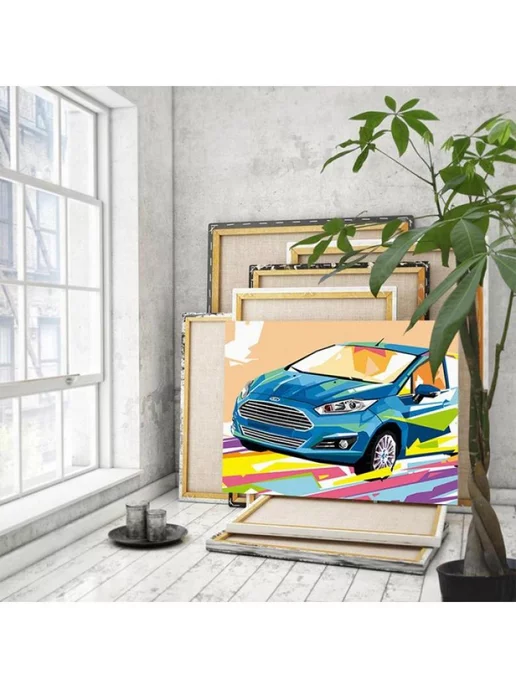 Живопись по номерам Картина по номерам Форд поп арт Машина Автомобиль Ford, вариант, фото 3