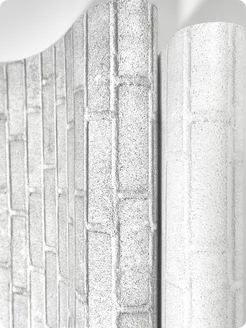 Обои бумажные кирпич серые Кирпичики19 - 1 рулон. Купить обои на стену. Изображение 12