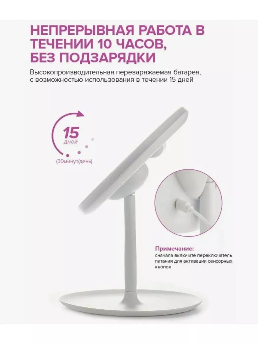 Настольное зеркало для макияжа с подсветкой MIRRORLIGHT- А3 SmartDevice  196355387 купить в интернет-магазине Wildberries