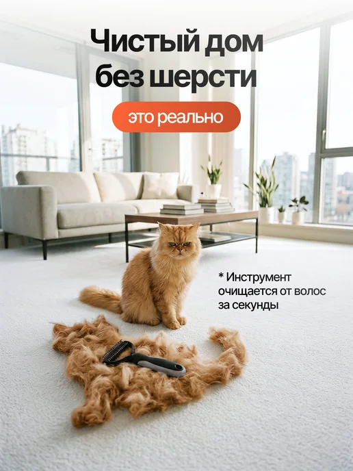 YART Расческа колтунорез для кошек и собак, черный, фото 6