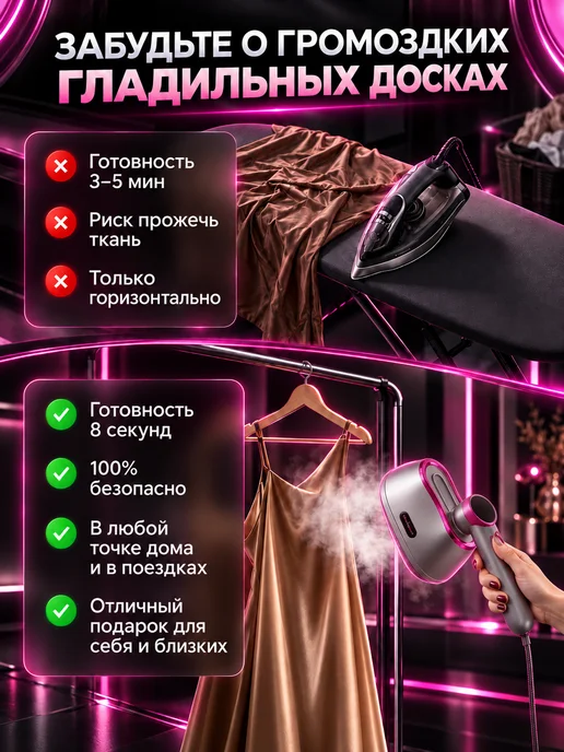 Queen Steamer Мини-утюг отпариватель, серый, фото 2