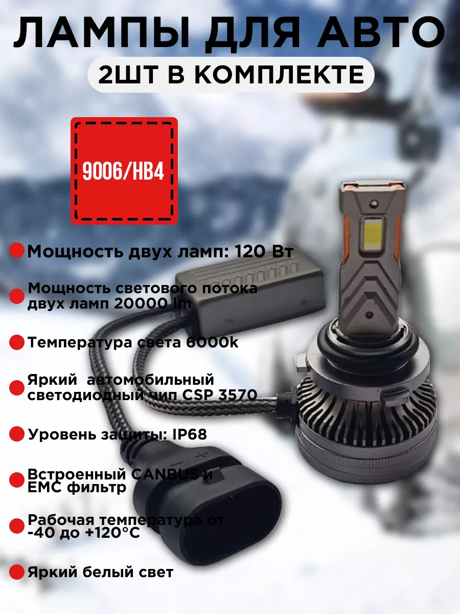 Лед лампы 9006/HB4 автомобильные ASMLIGHT 196410119 купить за 1 827 ₽ в  интернет-магазине Wildberries