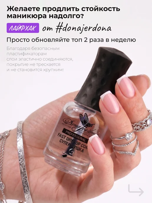 Dona Jerdona Сушка для лака для ногтей быстрая прозрачная укрепляющая, вариант, фото 5