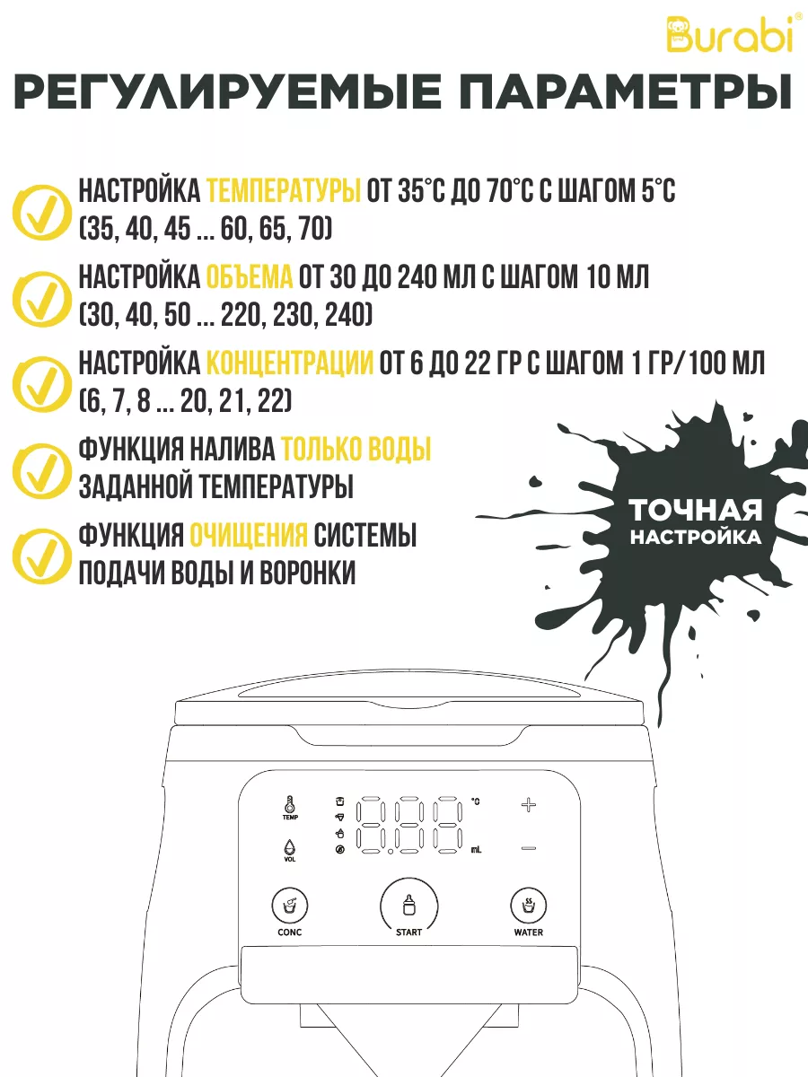 Машина для приготовления детской молочной смеси Burabi 196548305 купить в  интернет-магазине Wildberries