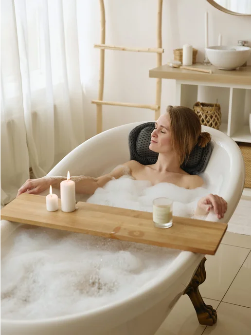 Beautiful Home Подушка для ванны под голову на присосках для купания, серый, фото 4
