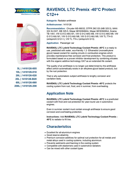 RAVENOL LTC Protect C12++ антифриз фиолетовый готовый 1.5 л, 1,5 л, фото 4