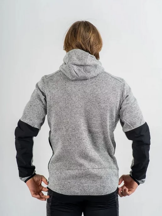 NoName Кофта спортивная FLEECE JACKET UX флисовая с капюшоном, серый, фото 3