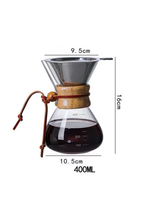 Coffeekoff Кемекс для кофе, Кофейник стеклянный, 400 мл, 400 мл, фото 2