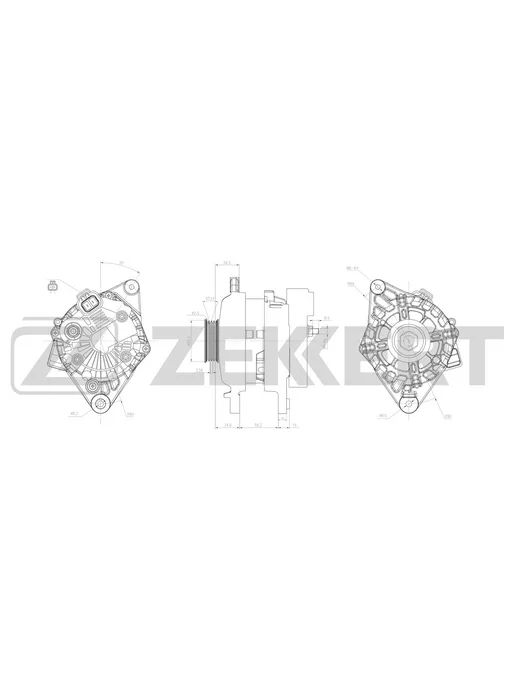 zekkert Генератор, 90A для КИА Рио 2 2005-2011, Хендай Акцент 2, вариант, фото 3
