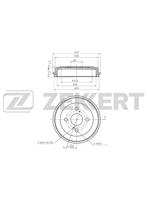 zekkert Барабан тормозной задний, для Тойота Версо S 2010-2016, ББ 2, вариант, фото 2