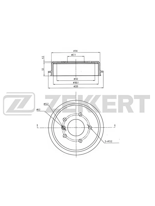 zekkert Барабан тормозной задний, для Мерседес А-Класс 1997-2004, вариант, фото 2