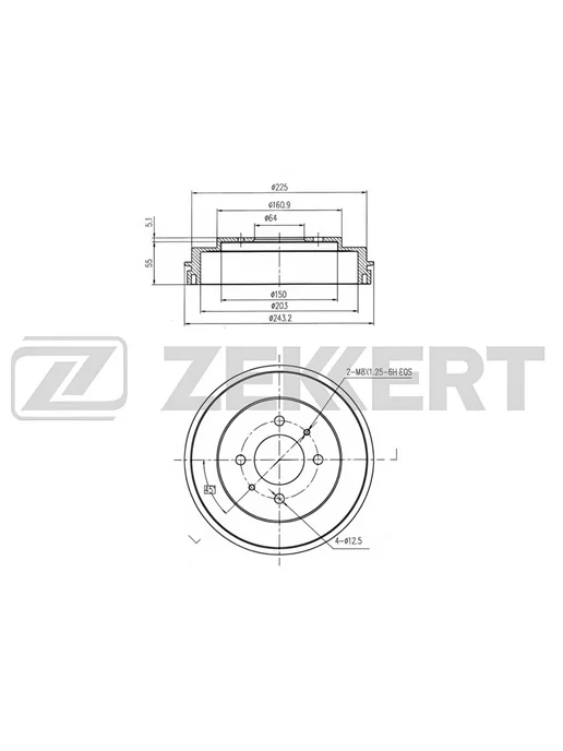 zekkert Барабан тормозной задний, для Митсубиси Лансер 7 2003-2013, вариант, фото 2