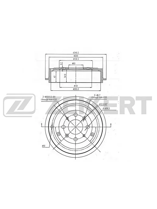 zekkert Барабан тормозной задний, для Опель Корса D 2006-2014, E, вариант, фото 2