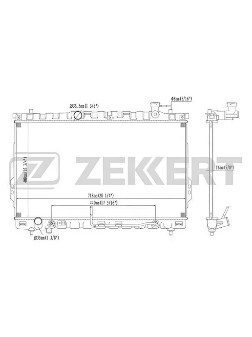 zekkert Радиатор охлаждения двигателя, для Хендай Санта фе 1 MK1155, вариант, фото 2