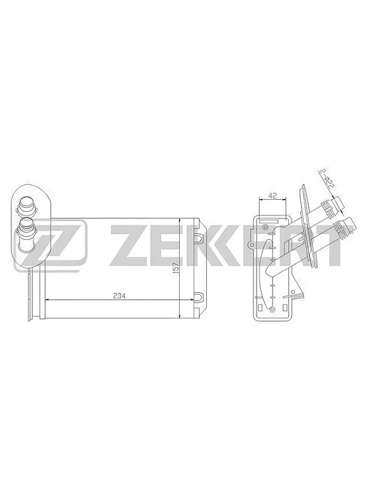 zekkert Радиатор отопителя, для Шкода Октавия 1 1999-2010 MK5035, вариант, фото 2