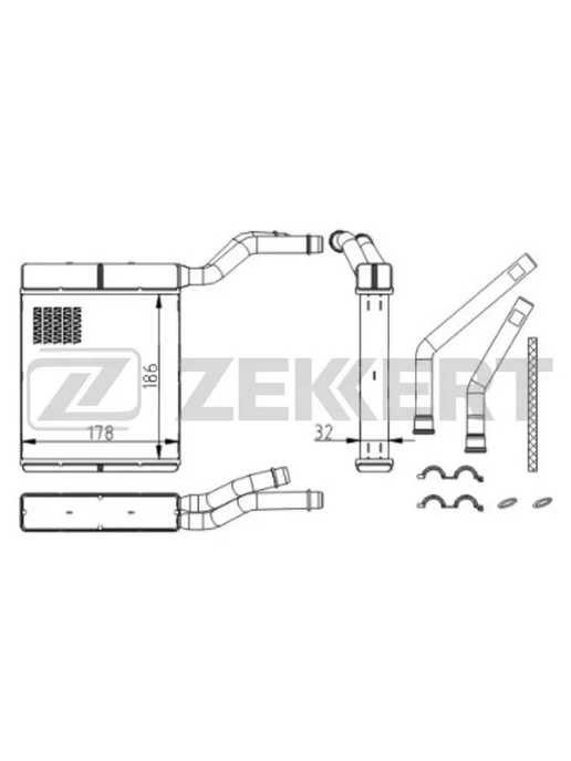 zekkert Радиатор отопителя, для Форд Фокус 2 2004-2012, Мазда 3, вариант, фото 3