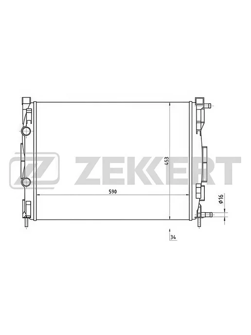 zekkert Радиатор охлаждения двигателя, для Рено Меган 2 2002-2009, вариант, фото 2