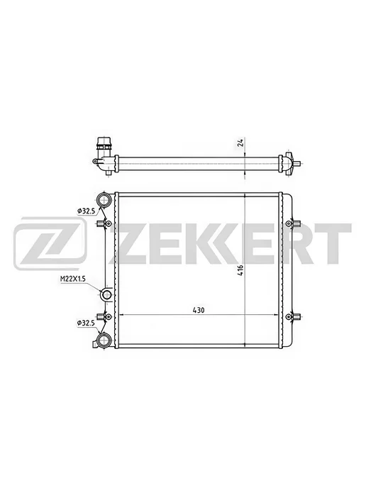zekkert Радиатор охлаждения двигателя, для Шкода Октавия 1 MK1101, вариант, фото 2