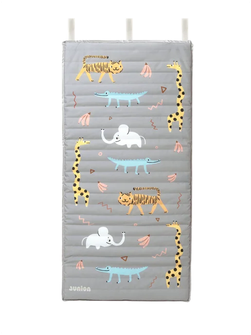 Junion Манеж-кроватка Beeppy, с колёс и вторым уровнем, мятный, серый, фото 7