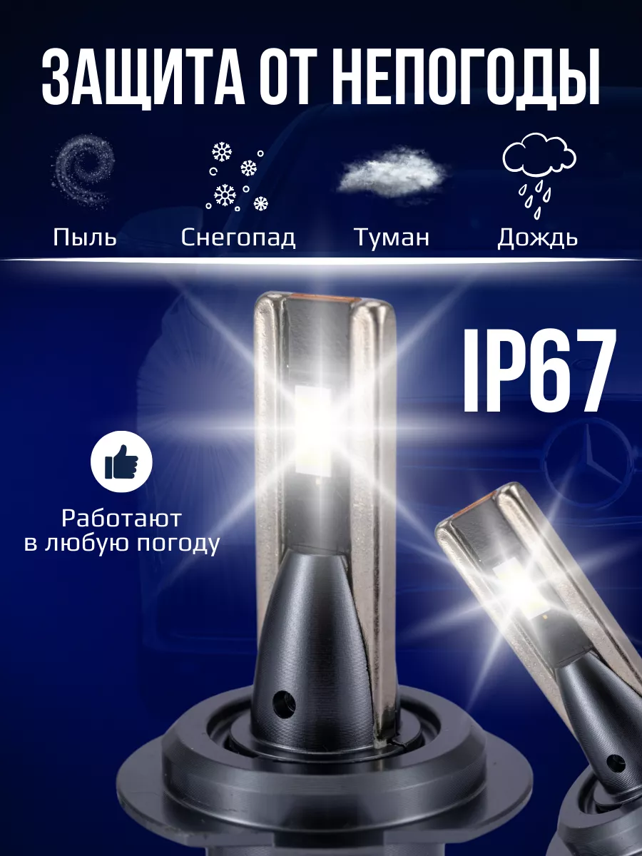 Светодиодные лед лампы для авто LED H7 SG 196878983 купить за 2 218 ₽ в  интернет-магазине Wildberries