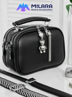 Сумка кросс-боди через плечо маленькая черная MILARA 196882882 купить за 986 ₽ в интернет-магазине Wildberries