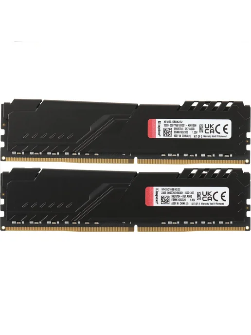 Kingston Оперативная память DDR4 32gb 2666MHz 16gb * 2 XMP Fury Beast, 32 ГБ, 16 ГБ, фото 4