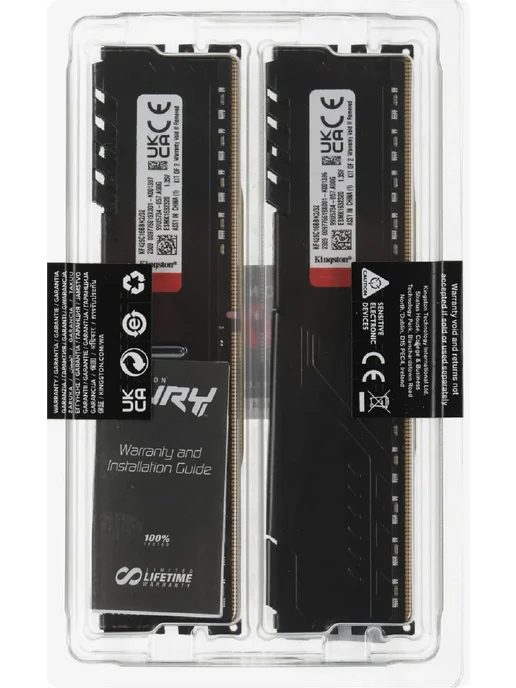 Kingston Оперативная память DDR4 32gb 2666MHz 16gb * 2 XMP Fury Beast, 32 ГБ, 16 ГБ, фото 5