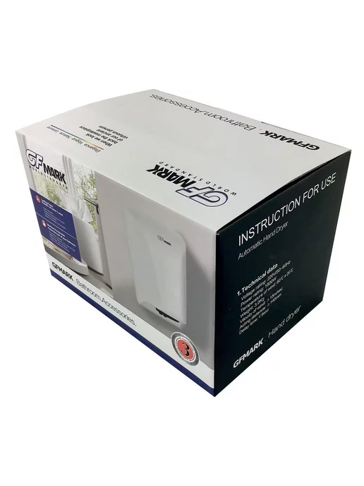 Gfmark Сушилка для рук корпус ABS пластик 1000 W Цвет, 1000 Вт, фото 6