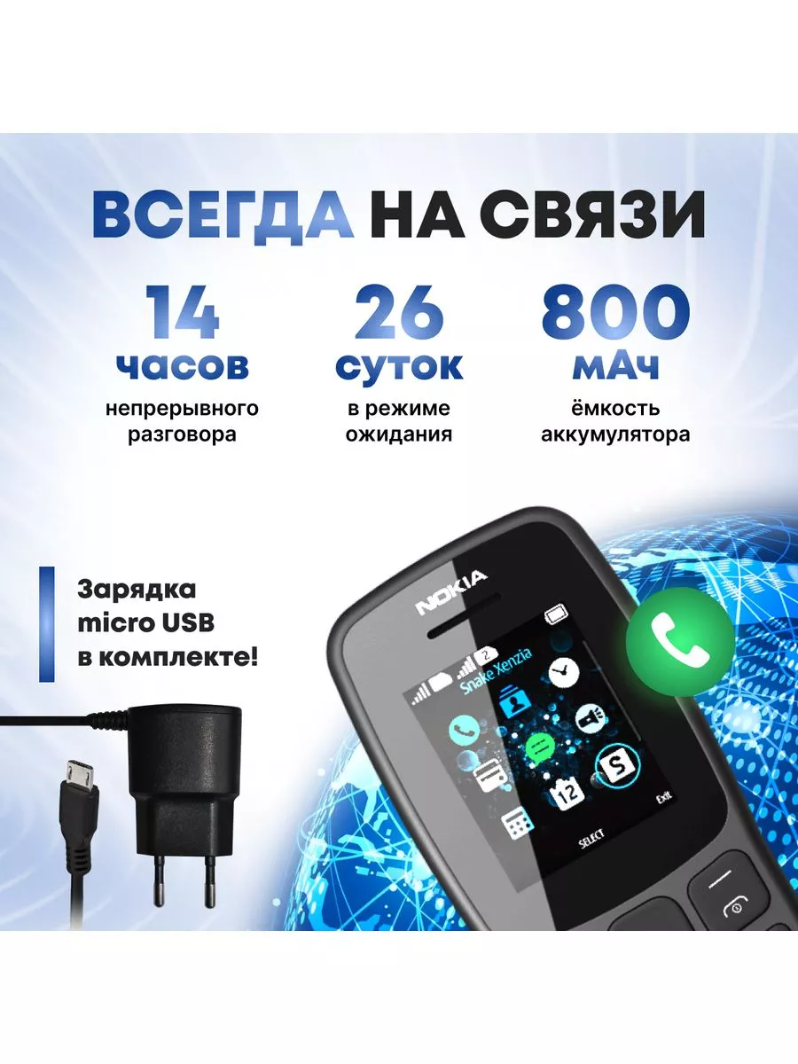 Телефон кнопочный без камеры на 2 SIM Nokia 196977602 купить за 762 ₽ в  интернет-магазине Wildberries