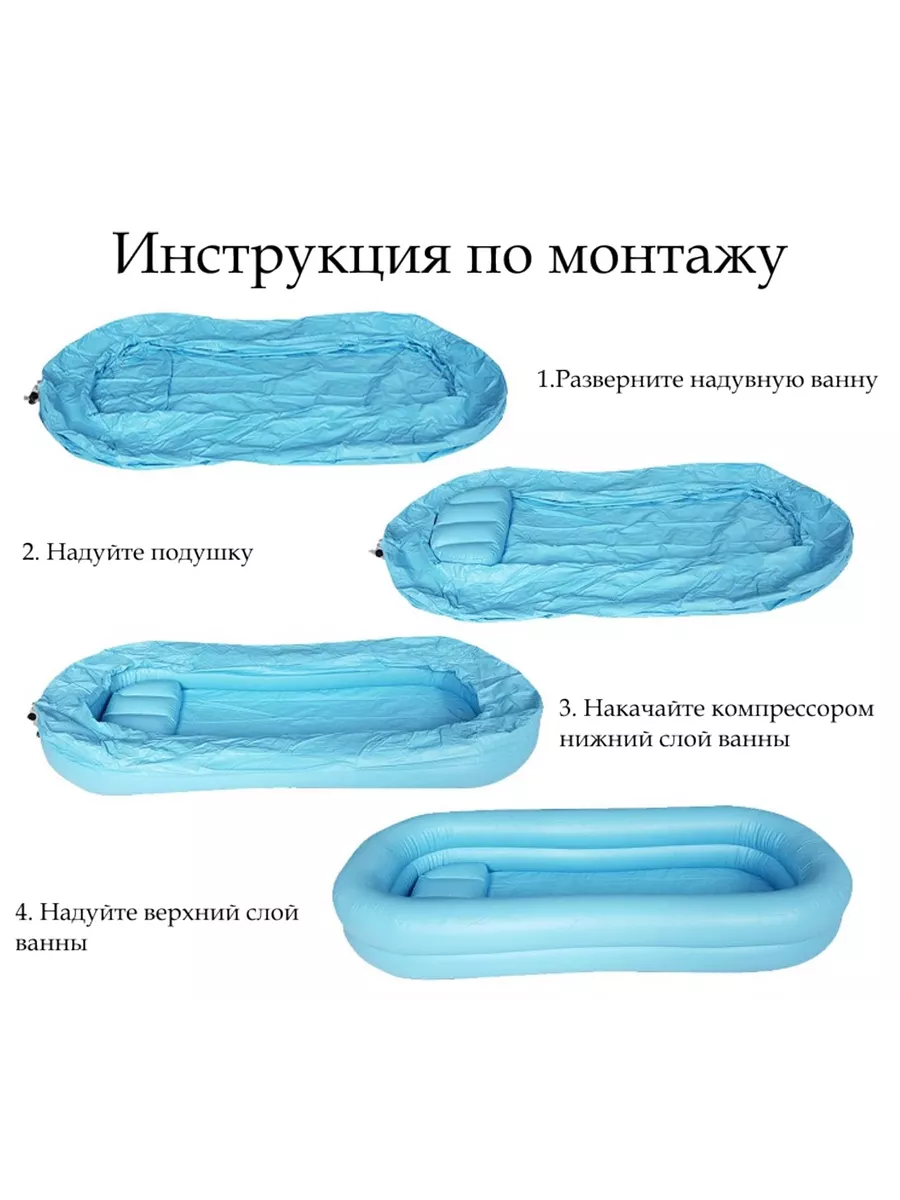 Надувная ванна с насосом для мытья и купания лежачих больных Ivalga  196996173 купить в интернет-магазине Wildberries