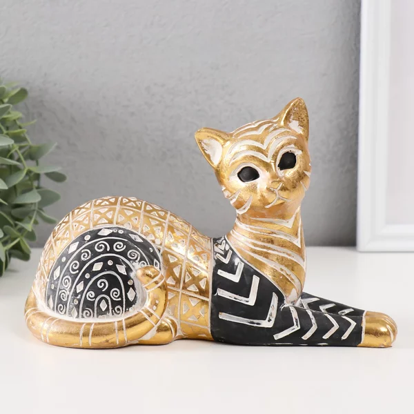 Сувенир «Кошка с узорами, лежит» 21х9х13 см